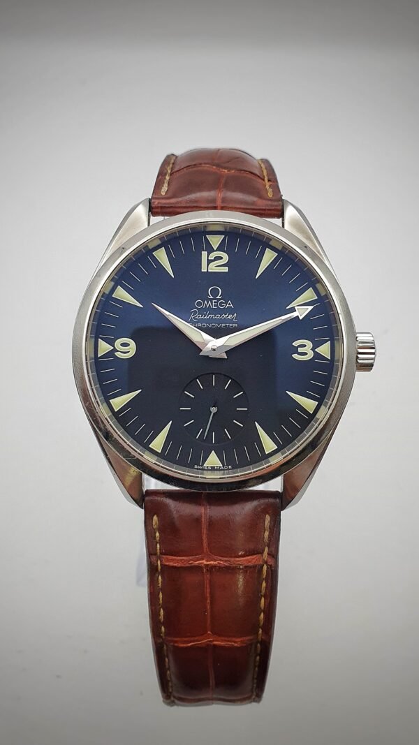 Omega Railmaster XXL 2806.52.37 Black 49mm Stainless Steel Box Papers