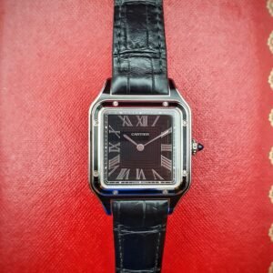 Cartier Santos Dumont Large WSSA0046 Black Lacquer 44mm by 31mm Stainless Steel Complete Set Box Papers - Image 1