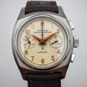 Girard Perregaux 25980.0.11.8158 Ref 2598 Vintage 1960 Chronograph Cream White 38mm Stainless Steel Box - Image 1