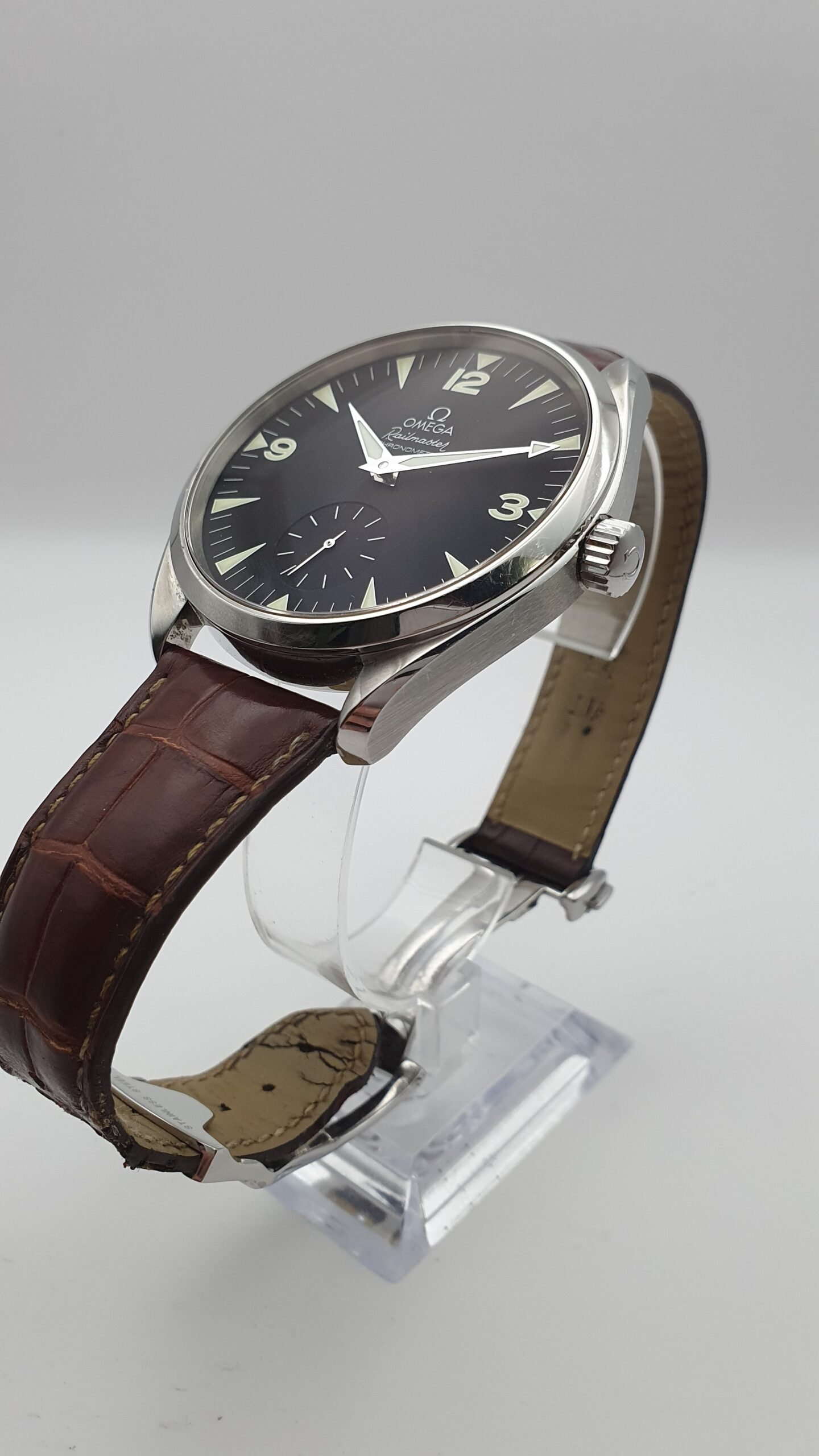 Omega Railmaster XXL 2806.52.37 Black 49mm Stainless Steel Box Papers - Image 2