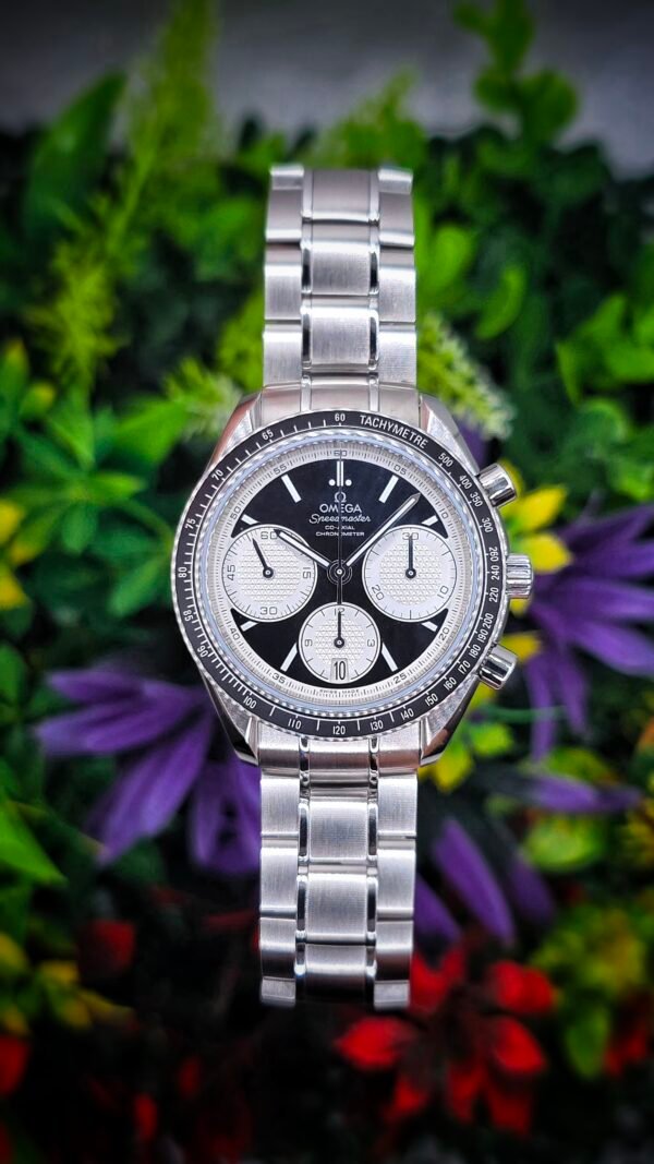 Omega Speedmaster Racing 326.30.40.50.01.002 Chronograph Black Panda Stainless Steel Full Set BNIB 2025