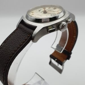 Girard Perregaux 25980.0.11.8158 Ref 2598 Vintage 1960 Chronograph Cream White 38mm Stainless Steel Box - Image 2