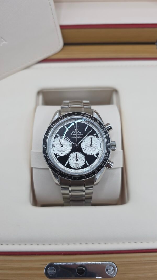 Omega Speedmaster Racing 326.30.40.50.01.002 Chronograph Black Panda Stainless Steel Full Set BNIB 2025