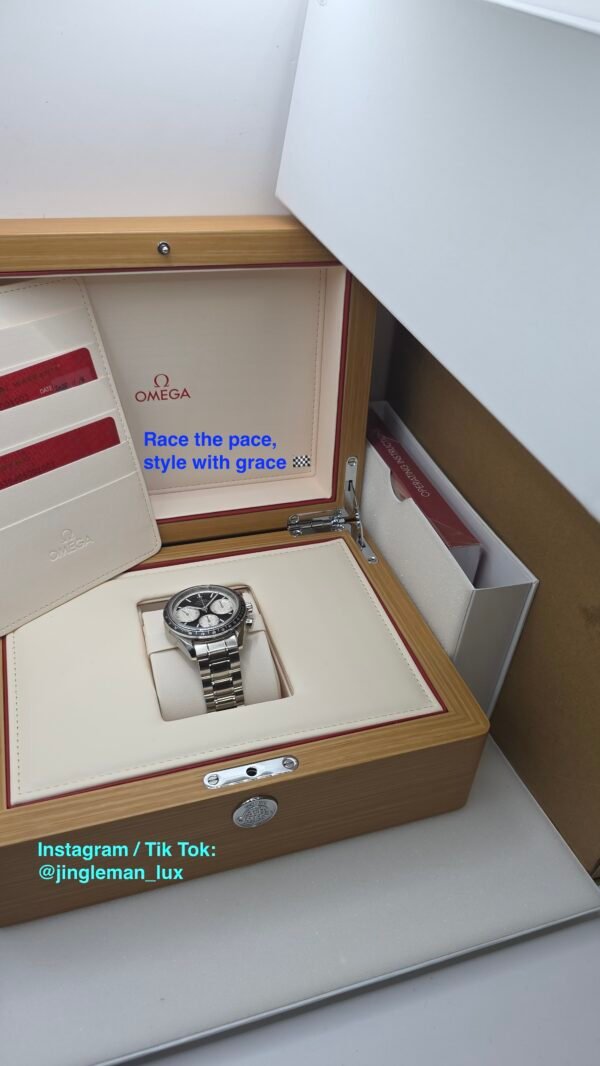 Omega Speedmaster Racing 326.30.40.50.01.002 Chronograph Black Panda Stainless Steel Full Set BNIB 2025