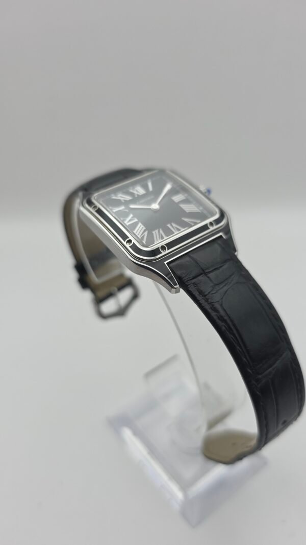 Cartier Santos Dumont Large WSSA0046 Black Lacquer 44mm by 31mm Stainless Steel Complete Set Box Papers