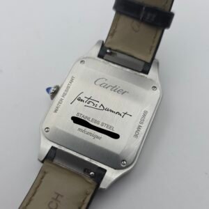Cartier Santos Dumont Large WSSA0046 Black Lacquer 44mm by 31mm Stainless Steel Complete Set Box Papers - Image 7