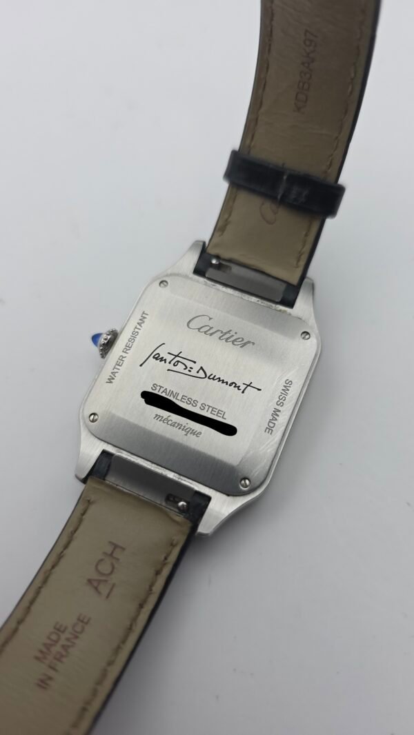 Cartier Santos Dumont Large WSSA0046 Black Lacquer 44mm by 31mm Stainless Steel Complete Set Box Papers