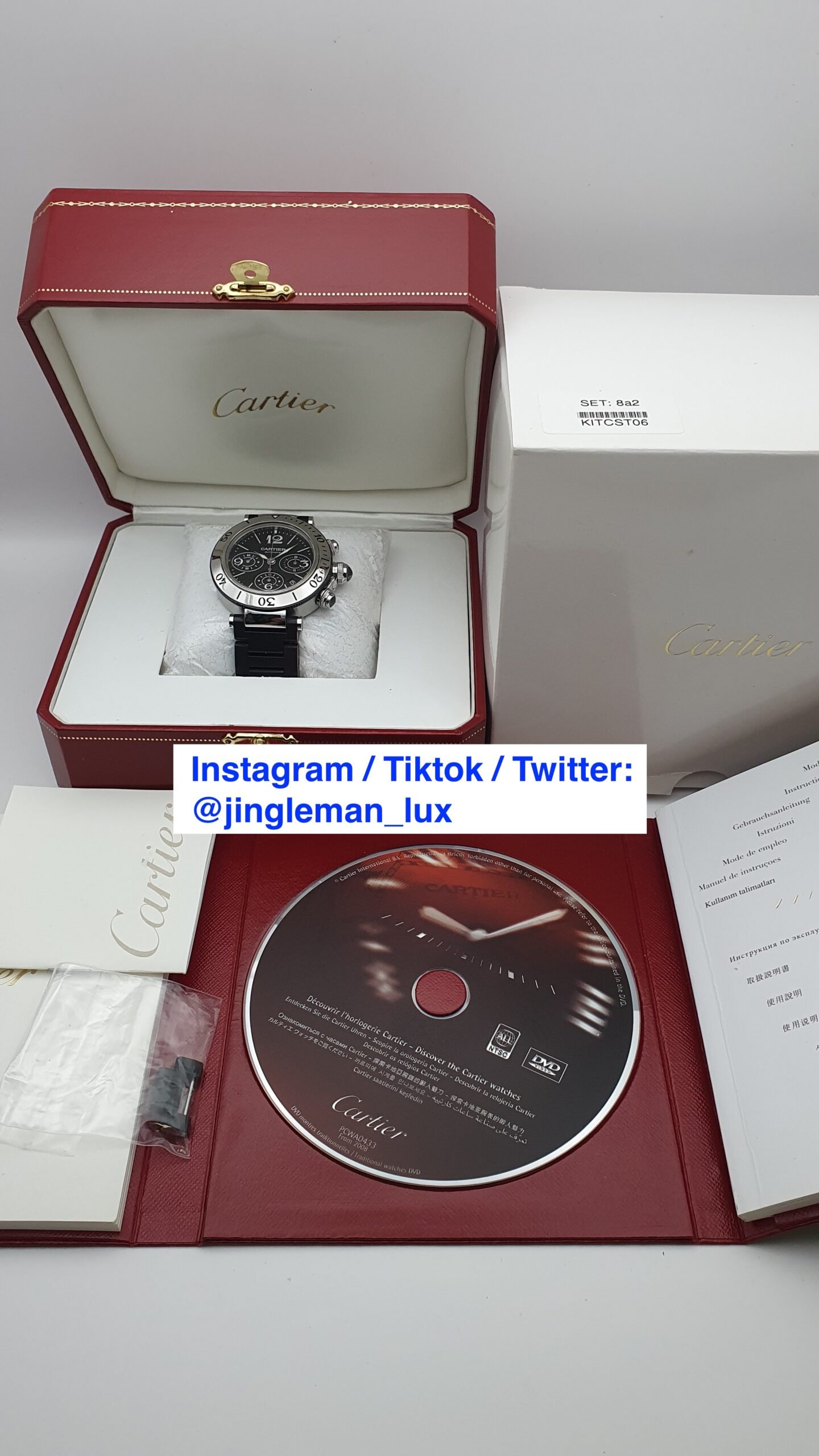 Cartier Pasha Seatimer W31088U2 Black 42mm Stainless Steel Box Papers - Image 8