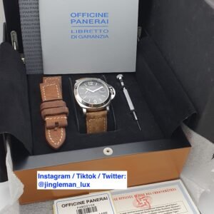 Panerai Luminor Marina Automatic PAM 104 PAM00104 Black 44mm Stainless Steel Full Set - Image 9