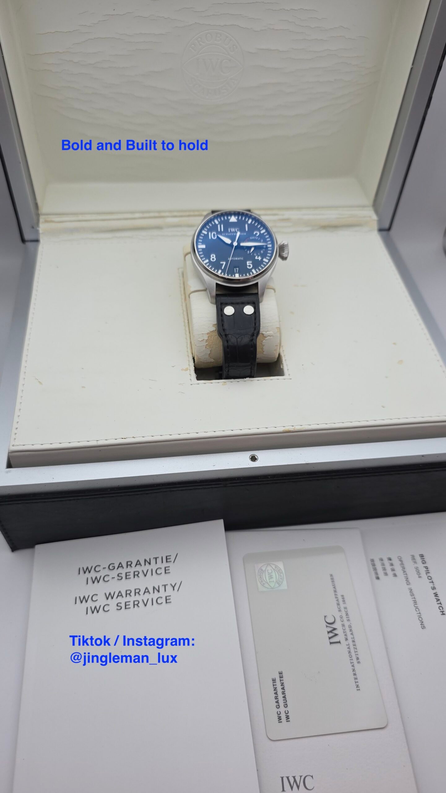 IWC Big Pilot 7 Day Power Reserve IW500401 Black 46mm Stainless Steel Full Set - Image 9