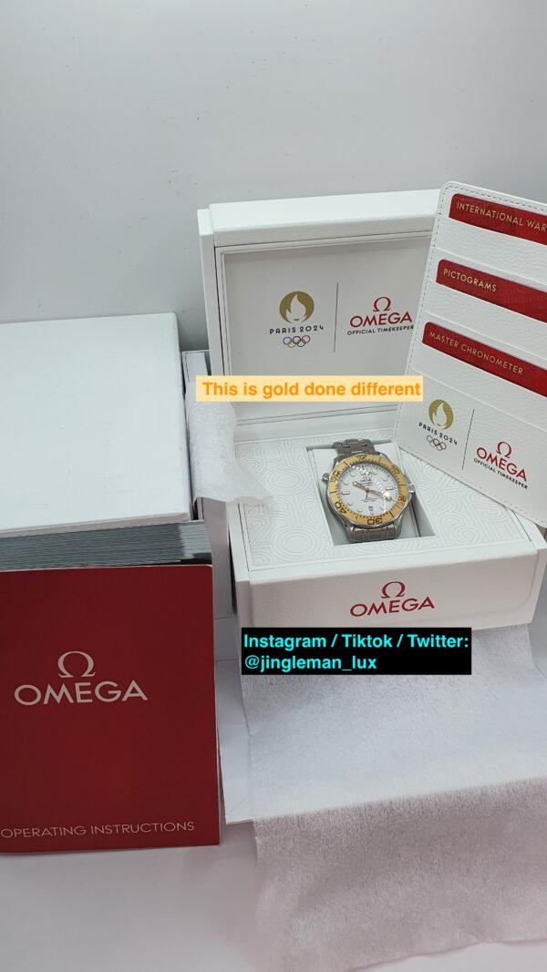 Omega Seamaster Olympics Paris 2024 522.21.42.20.04.001 White 42mm Moonshine Gold Steel Full Set