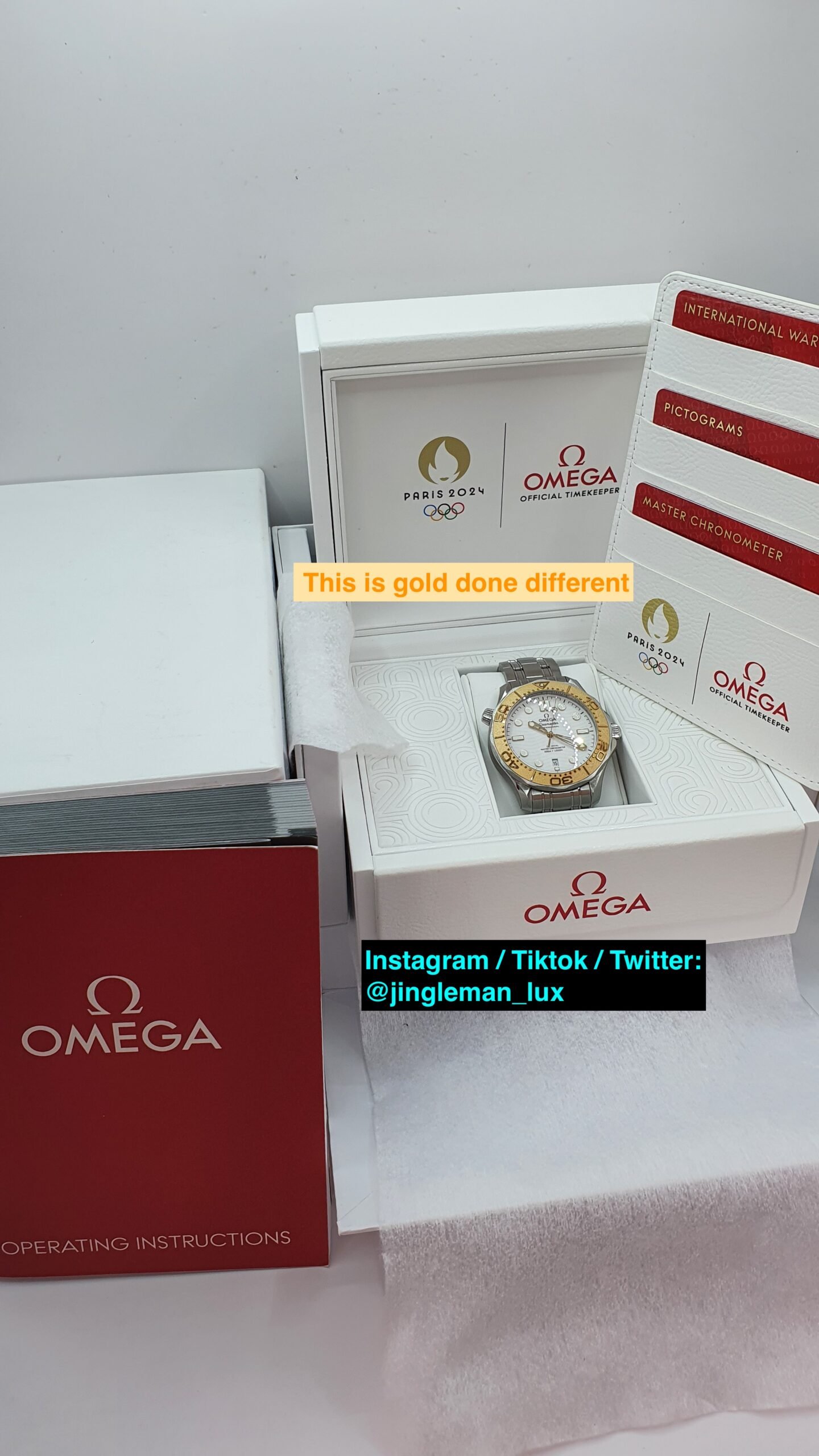 Omega Seamaster Olympics Paris 2024 522.21.42.20.04.001 White 42mm Moonshine Gold Steel Full Set - Image 9