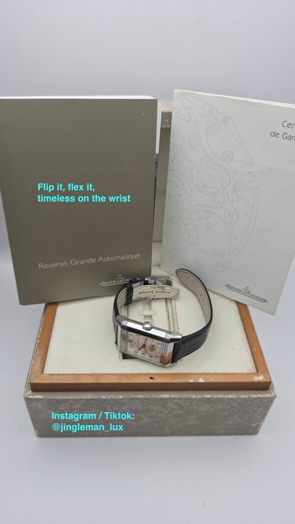 JLC Jaeger LeCoultre Grande Reverso 240.8.72 GMT Monoface Q3038420 White 47mm x 29mm Stainless Steel Full Set