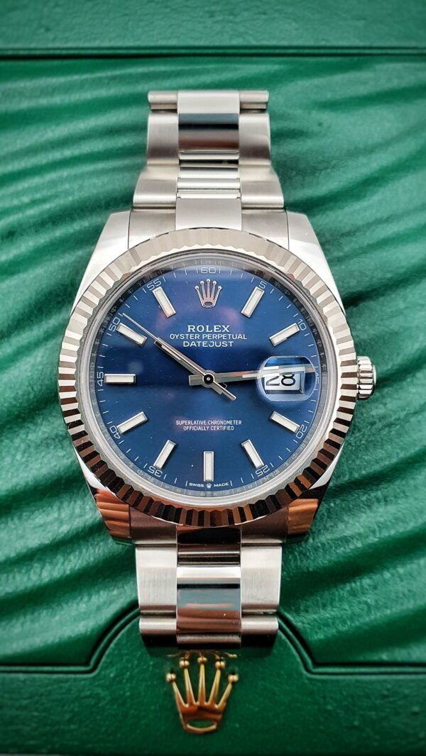 Rolex Datejust 41 126334 126334-0001 Blue Fluted 41mm steel white gold rolesor Complete Set