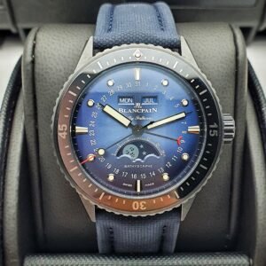 Blancpain Fifty Fathoms Bathyscape Quantieme Complet Phases De Lune 5054 0140 O52A 44mm Blue Ceramic Complete Set - Image 1