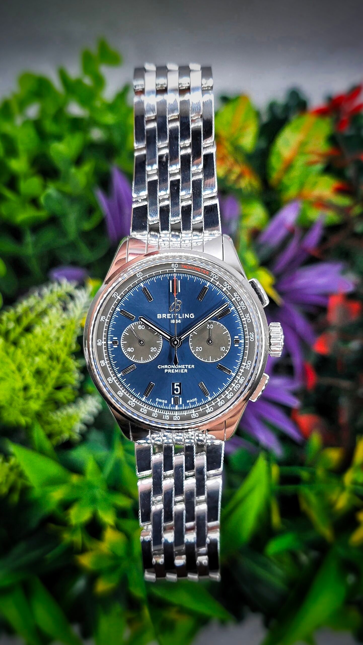 Breitling Premier B01 Chronograph AB0118A61C1A1 42mm Blue Grey Stainless Steel Full Set MSRP 15K - Image 1