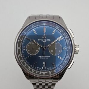Breitling Premier B01 Chronograph AB0118A61C1A1 42mm Blue Grey Stainless Steel Full Set MSRP 15K - Image 2