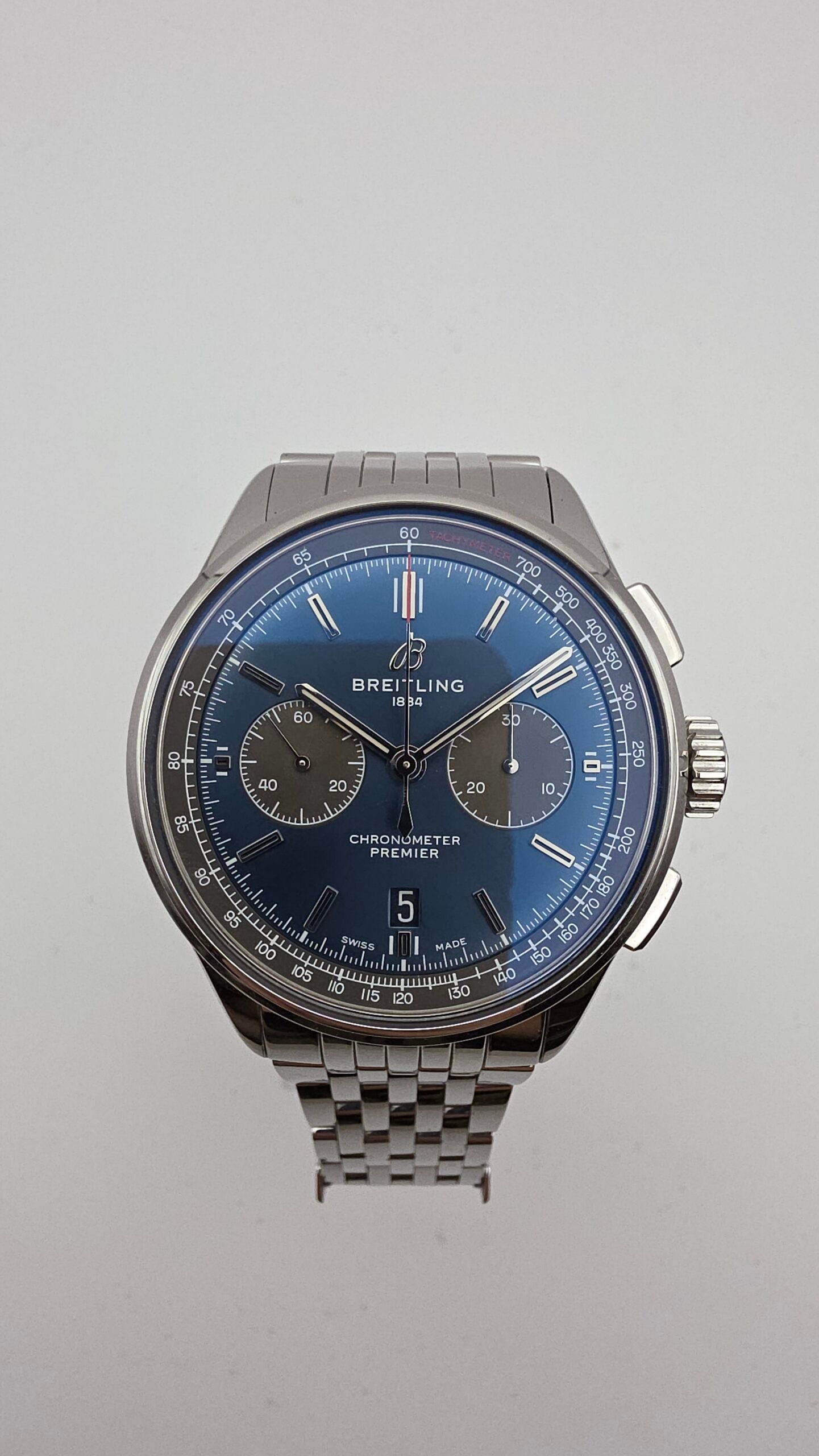 Breitling Premier B01 Chronograph AB0118A61C1A1 42mm Blue Grey Stainless Steel Full Set MSRP 15K - Image 2