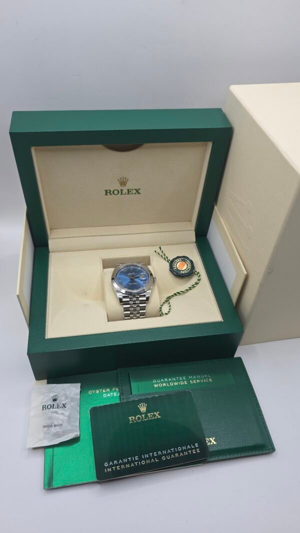 Rolex Datejust 41 126300 126300-0030 Jubilee Domed bezel Yr 2023 Blue Azzurro Roman 41mm Steel Full Set