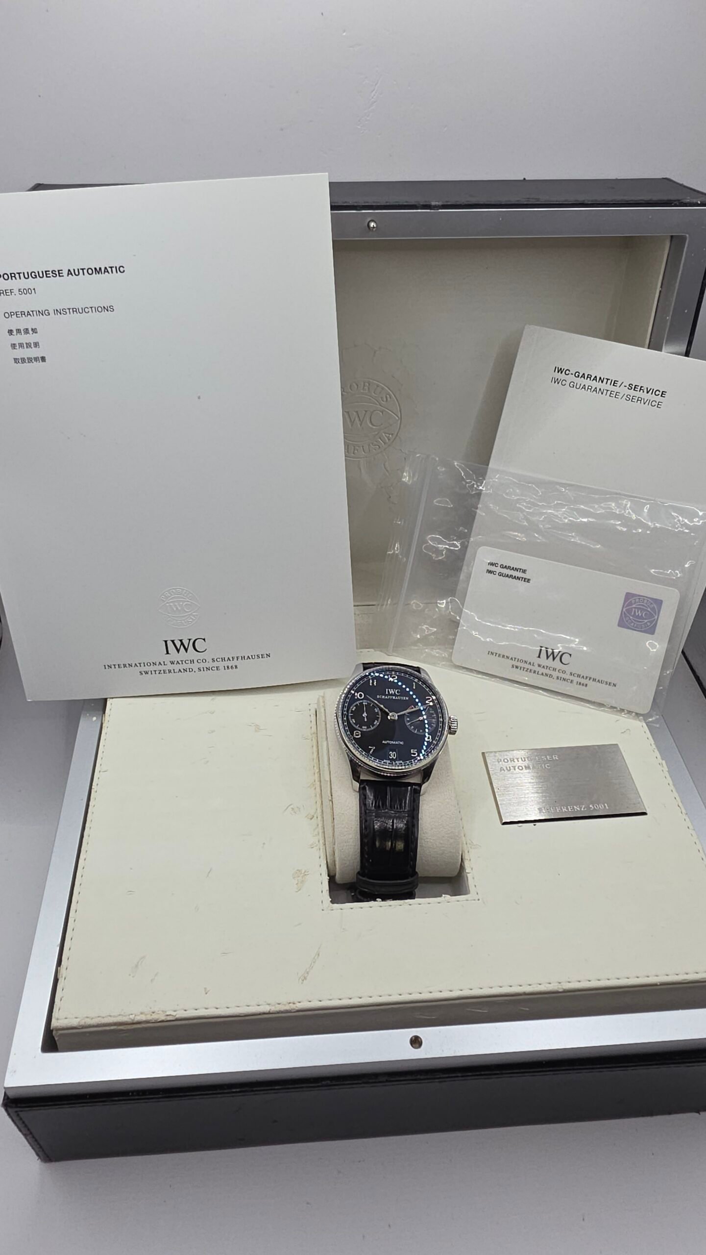 IWC Portuguese Automatic IW500109 7 days reserve 42mm Black Stainless Steel Full Set - Image 9