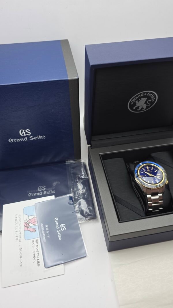 Grand Seiko Sport Collection GMT SBGE248 SBGE248G 44mm Steel Gold Blue Full Set MSRP 18K