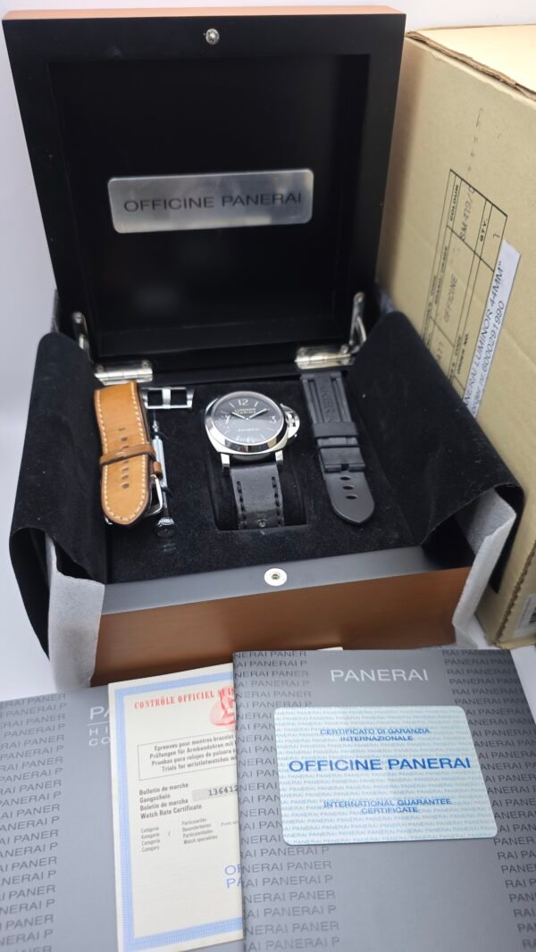 Panerai Luminor Marina PAM 111 PAM00111 44mm Black Steel Complete Set Box Papers