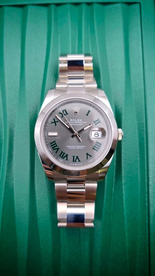JULY 2026 Rolex Datejust 41 126300 126300-0013 Wimbledon 41mm Grey Green Steel Full Set