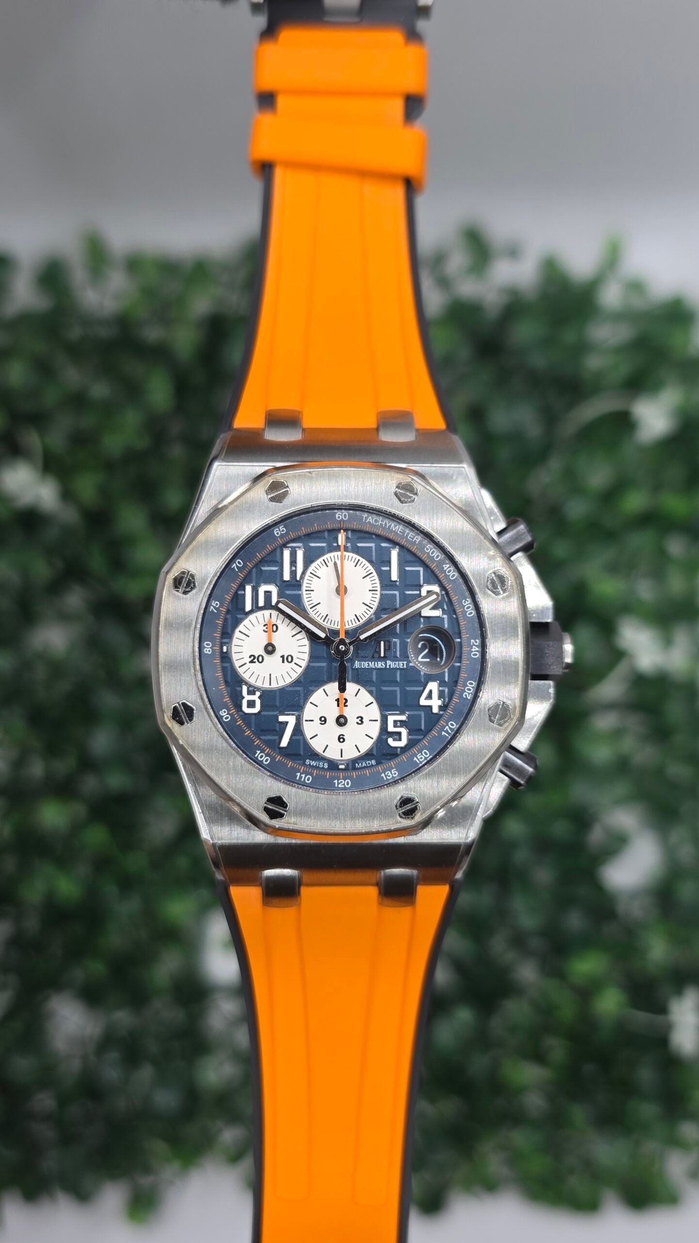 STICKERED Audemars Piguet AP Royal Oak Offshore Navy Chronograph 26470ST.OO.A027CA.01 26470ST 42mm Steel Blue Full Set - Image 10