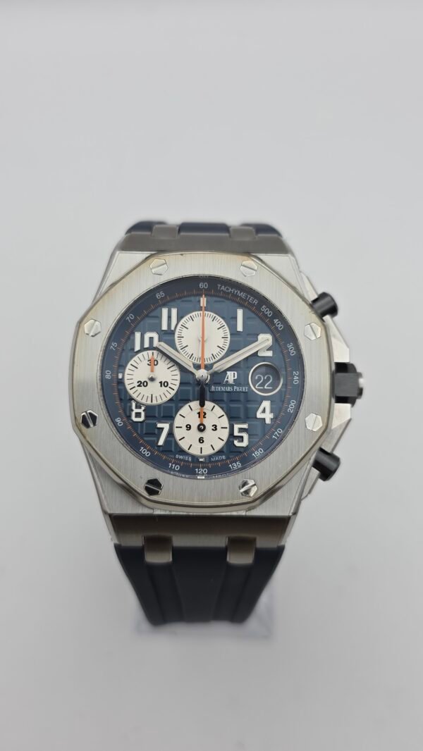 STICKERED Audemars Piguet AP Royal Oak Offshore Navy Chronograph 26470ST.OO.A027CA.01 26470ST 42mm Steel Blue Full Set