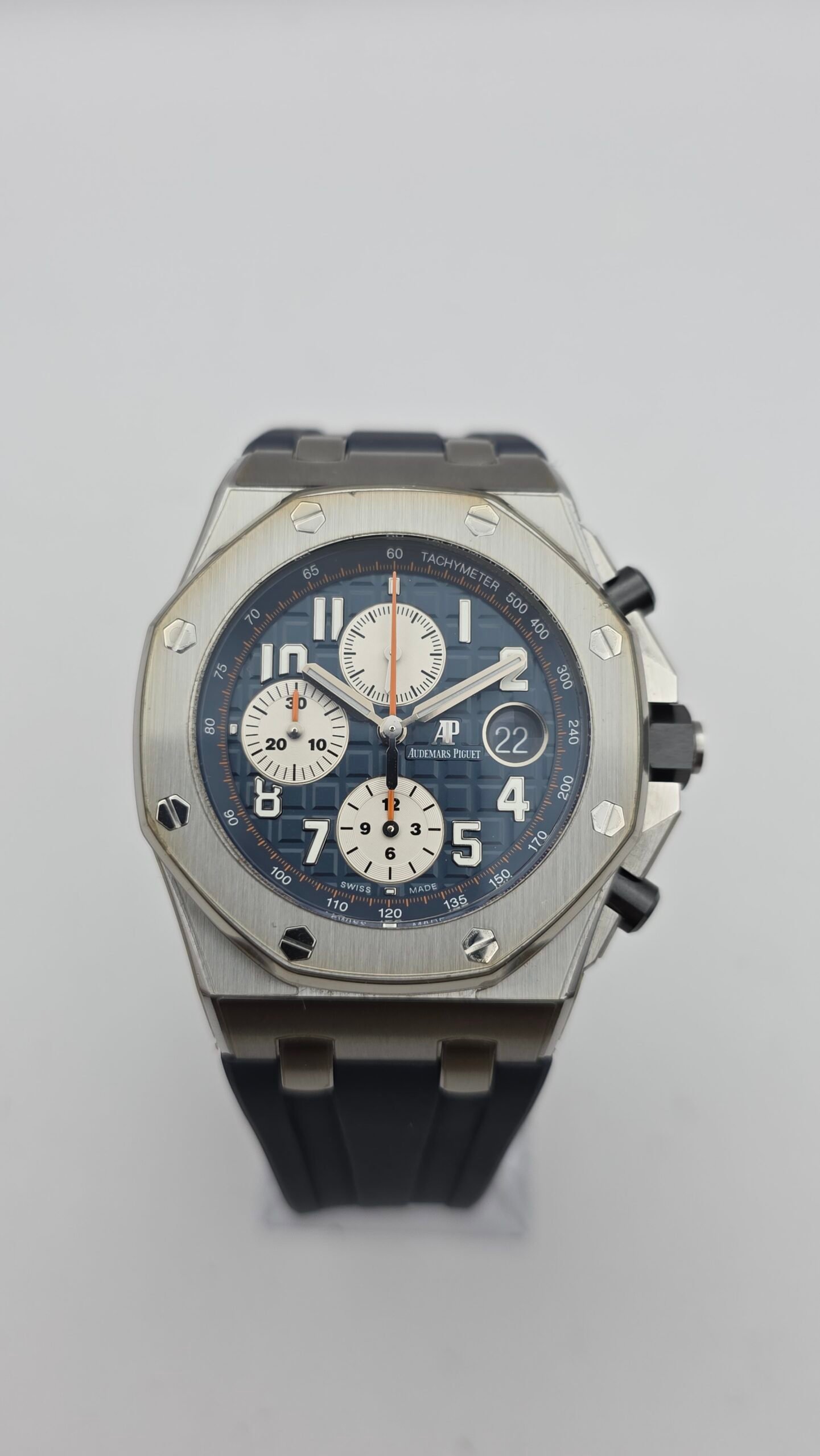 STICKERED Audemars Piguet AP Royal Oak Offshore Navy Chronograph 26470ST.OO.A027CA.01 26470ST 42mm Steel Blue Full Set - Image 2