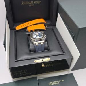 STICKERED Audemars Piguet AP Royal Oak Offshore Navy Chronograph 26470ST.OO.A027CA.01 26470ST 42mm Steel Blue Full Set - Image 9